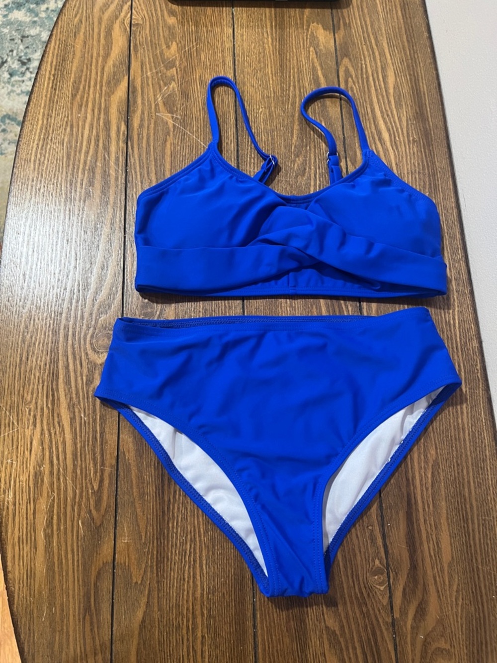 🔗 ZANDO Girls Blue 2pc High-Waist Bikini Swimsuit. Size 12. NWOT